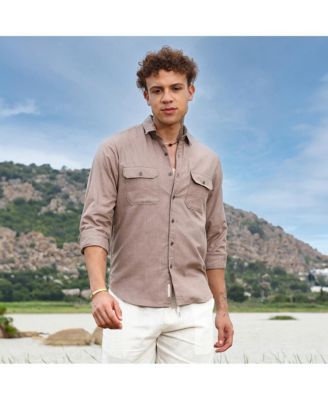 Men's Peanut Brown Heathered Utility Shirt