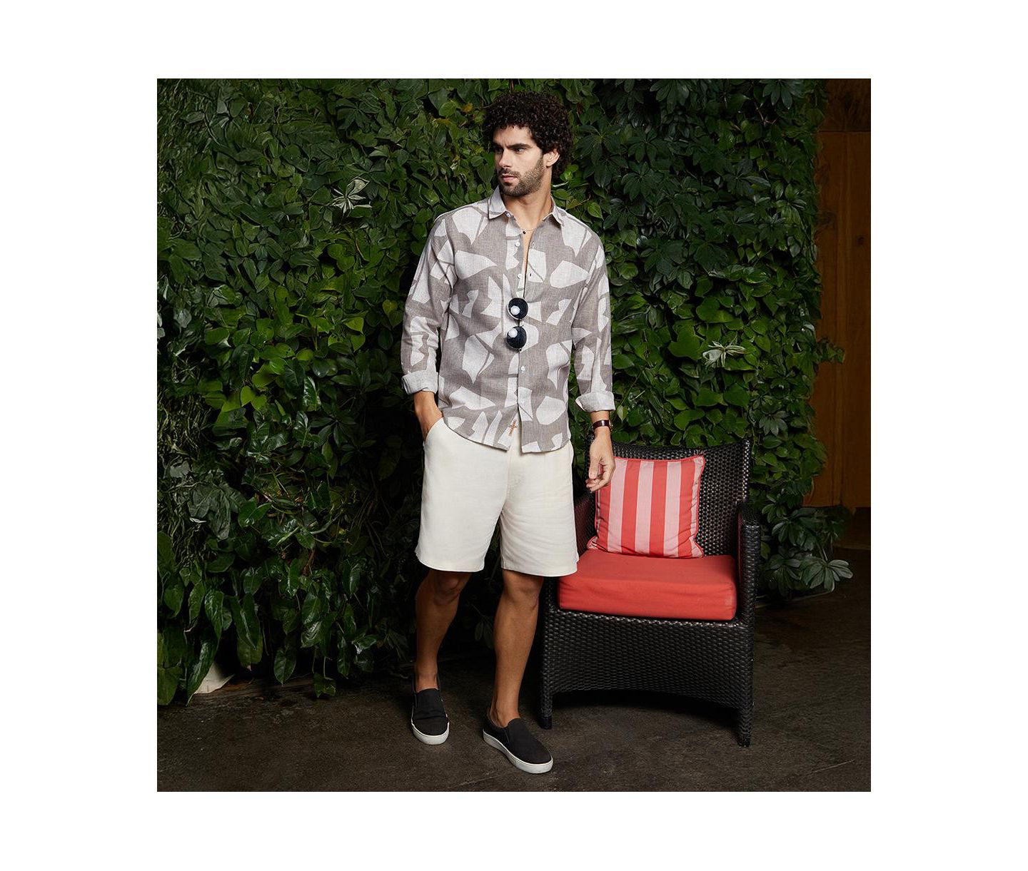 Мужская рубашка Cahoot Campus Sutra Tan Brown Abstract Heathered, цвет: Коричневый — фото 4