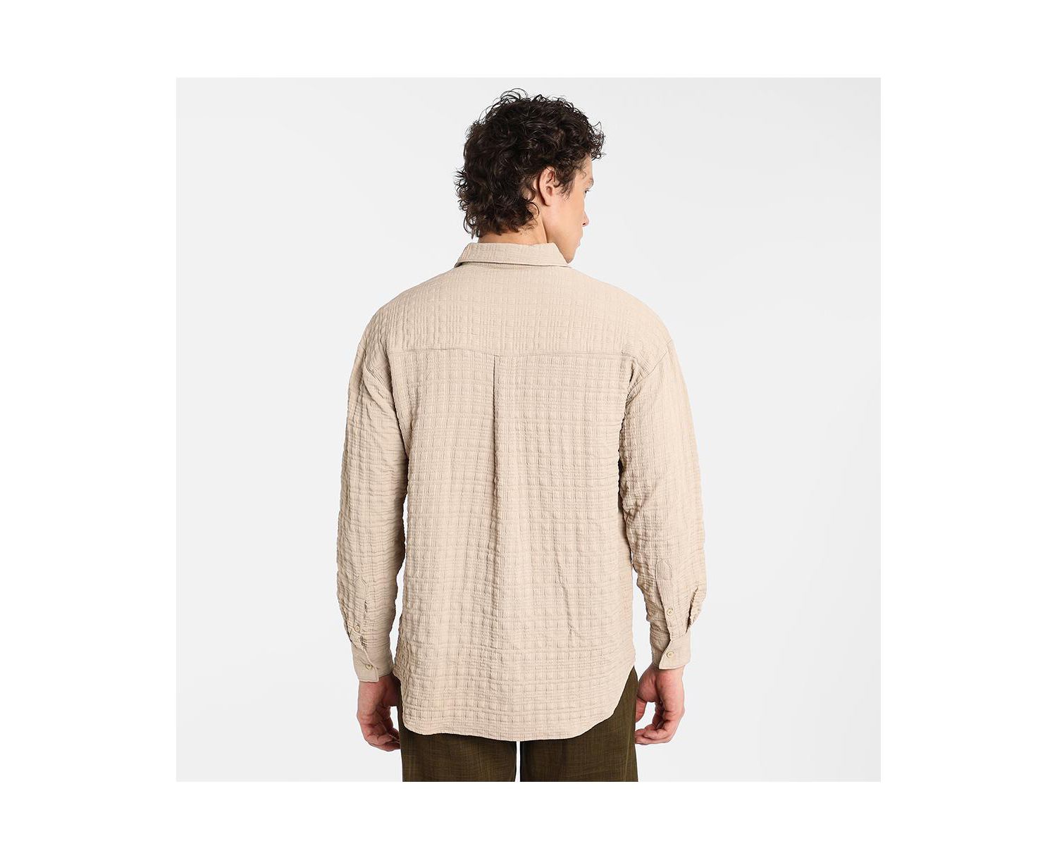 Men's Saltbox Beige Dimentional-Textured Shirt