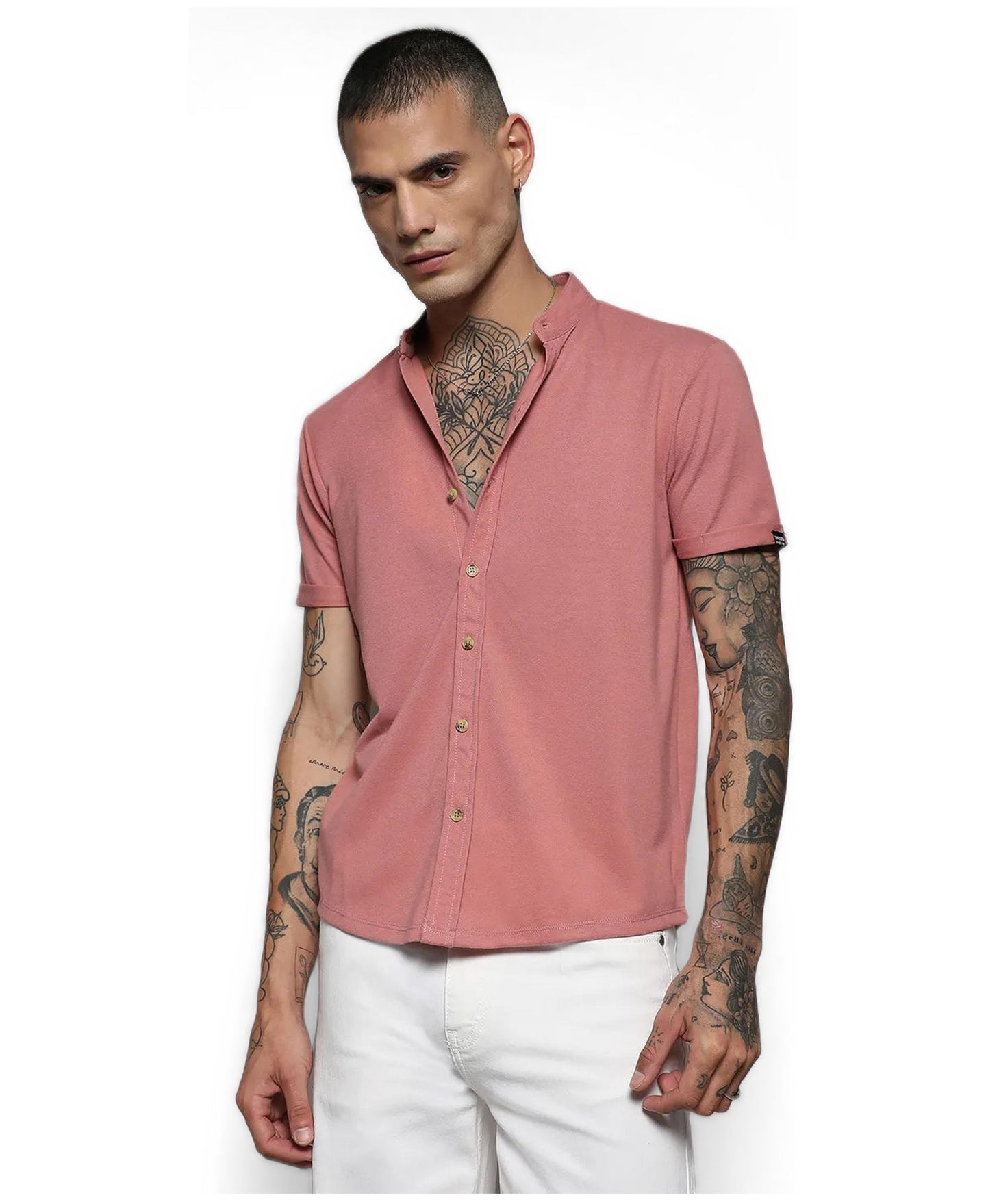 Мужская рубашка Cahoot Campus Sutra Salmon Pink Basic, цвет: Розовый — фото 1