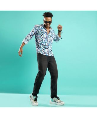 Men's Abstract Print Button Up Shirt