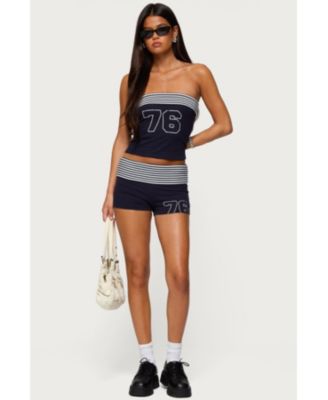 Women's 76 Stripey Fold Over Shorts