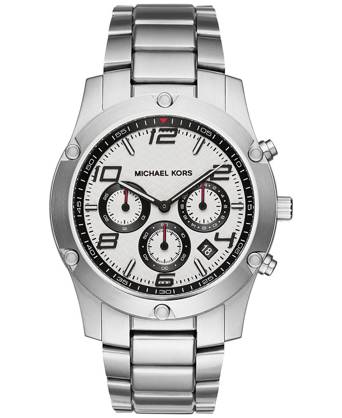 Michael Kors Men's Chronograph Caine Stainless Steel Bracelet Watch ...