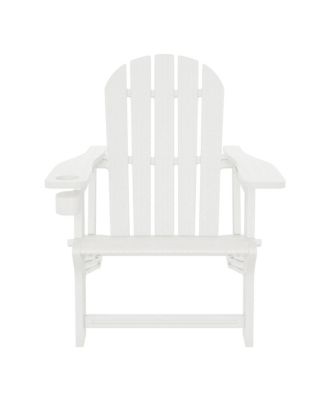 Outdoor Patio HDPE Plastic Adirondack Chair with Cup Holder