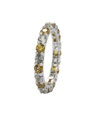 Suzy Levian Sapphire & Created White Sapphire Alternating Eternity Band Ring