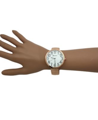 Rose Gold Super Large Face Stretch Strap Watch