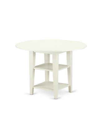 3Pc Real Wood Drop Leaf Table & Slat Back Chairs Dining Room Set