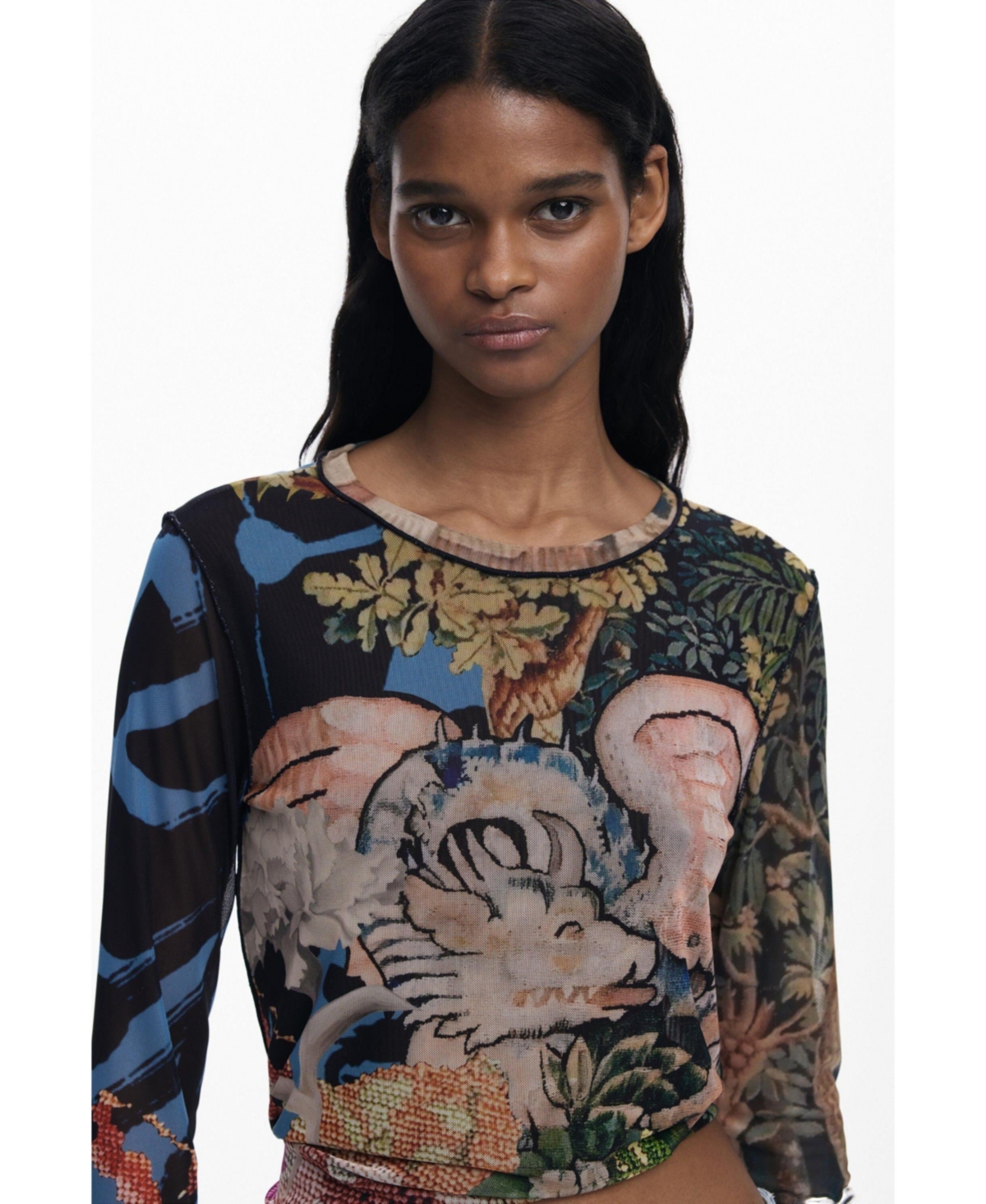 Desigual Women's T-shirt Designed By Mr. Christian Lacroix In Multi