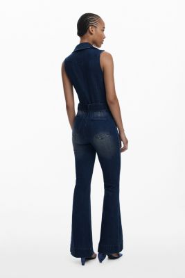 Women's Flared denim jumpsuit