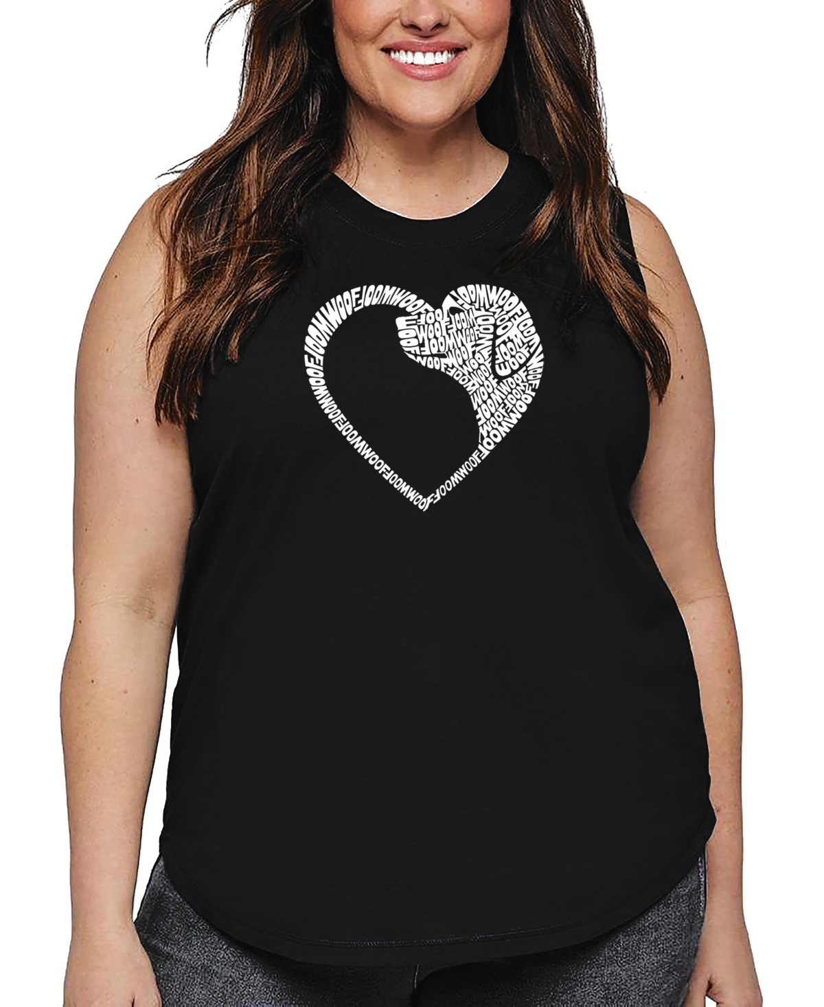 La Pop Art Plus Size Have Yourself A Merry Little Christmas Word Art Tank Top In Black