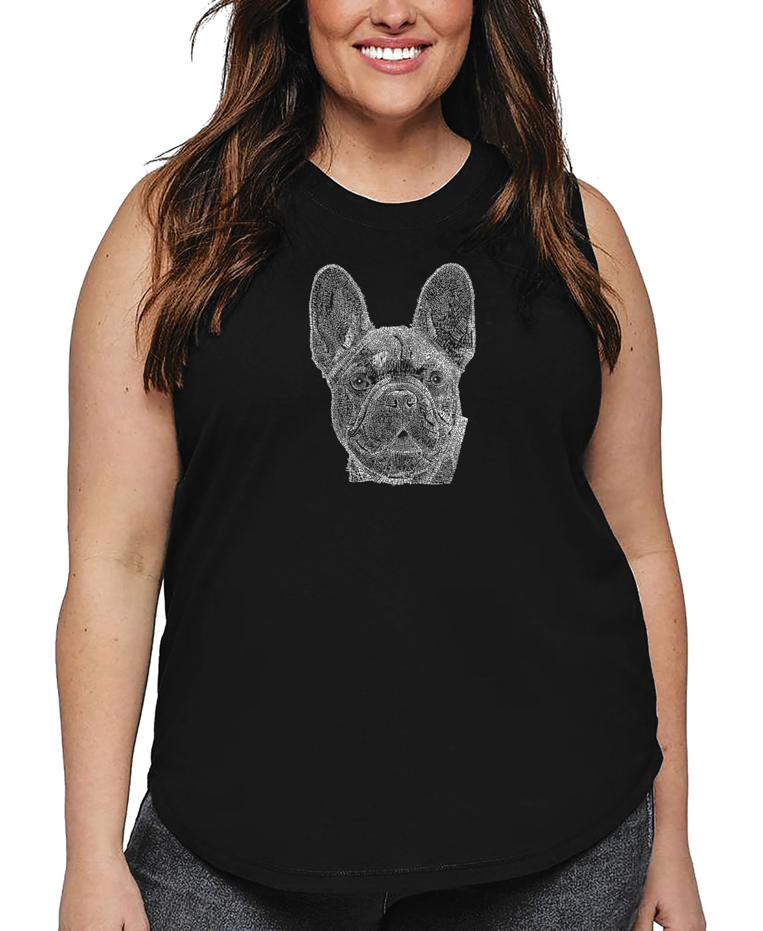 Plus Size French Bulldog Word Art Tank Top