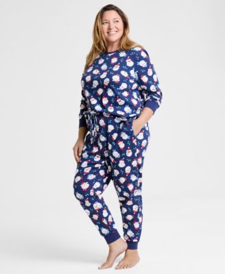 Holiday Lane - Plus Size Santas Cotton Pajama Set
