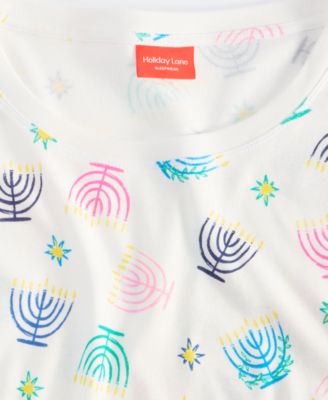 Men's Multi Menorah Cotton Pajama Set, Macy's Exclusive