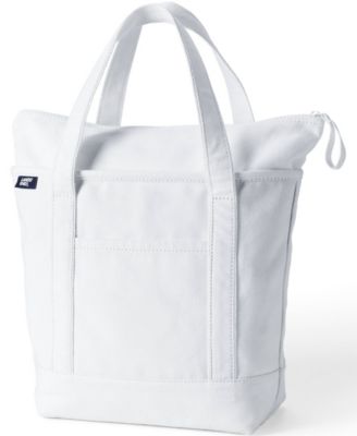 Medium Solid Color 5 Pocket Zip Top Canvas Tote Bag