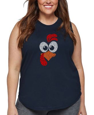 Plus Size Turkey Face Word Art Tank Top