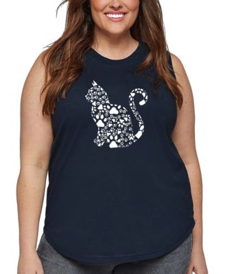 Plus Size Cat Claws Word Art Tank Top