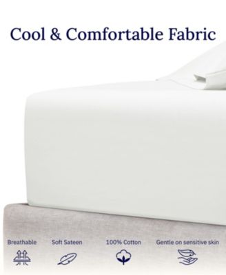 400-Thread Count 100% Cotton Deep Pocket Fitted Sheet, Queen