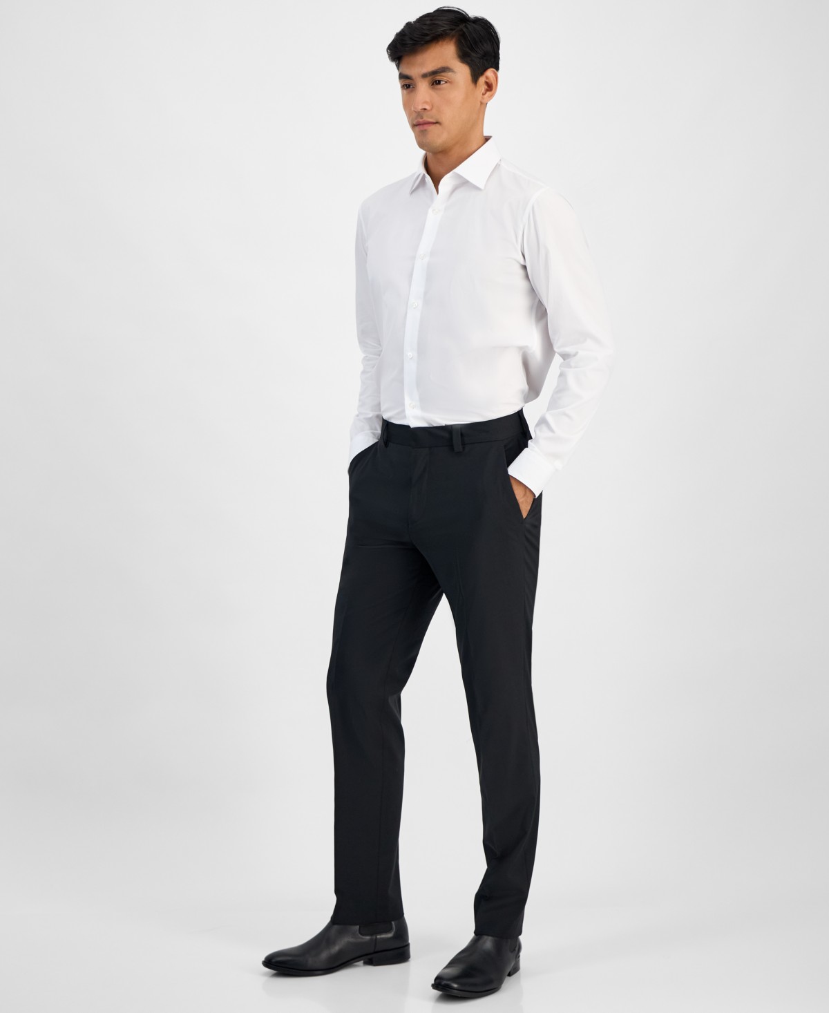 Мужские HUGO by Hugo Boss Men's Modern-Fit Solid Wool-Blend Suit Separate Pants — фото 1