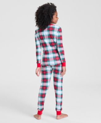 Family Pajamas Kids 5-14 Merry Plaid Snug-Fit Pajama Set, Macy's Exclusive