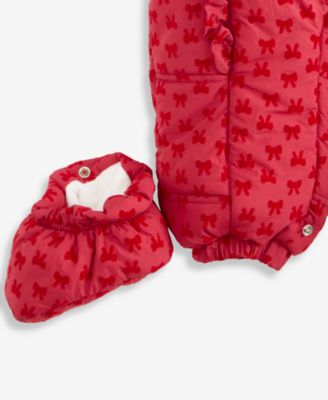 Baby Girls Hooded Flocked Footed Snowsuit, Macy's Exclusive