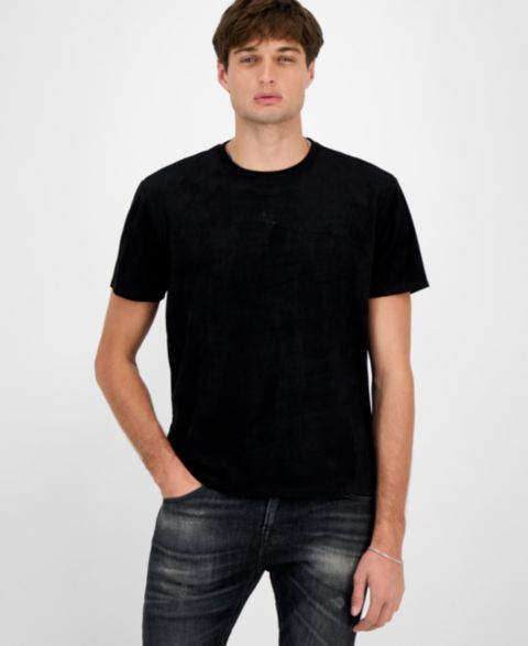 Мужская футболка GUESS Garrett Quatro Q Short Sleeve, цвет: Угольно-чёрный разноцветный