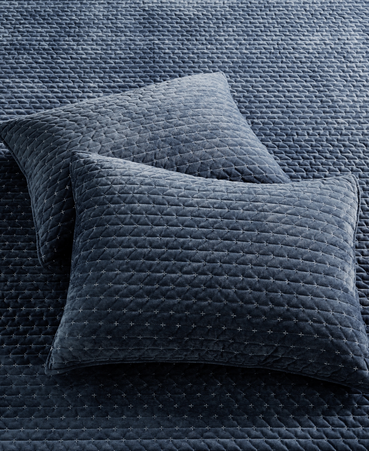 Levtex Velvet Stitch Reversible 2-pc. Quilt Set, Twin/twin Xl In Blue