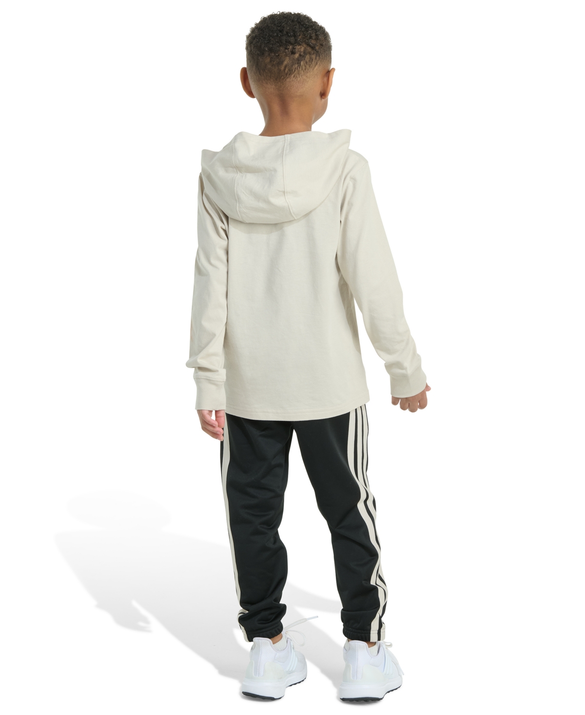 Adidas Originals Toddler And Little Boys 2-piece Long Sleeve Hooded T-shirt And Jogger Pant Set In Neutral