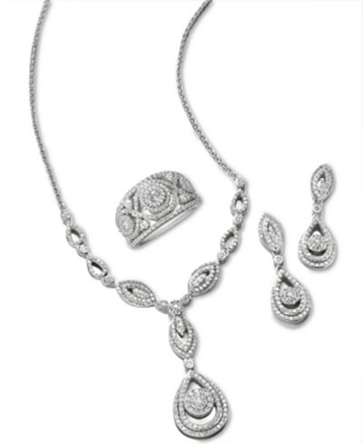 Wrapped in Love Diamond Teardrop-Inspired Jewelry in 14k White Gold