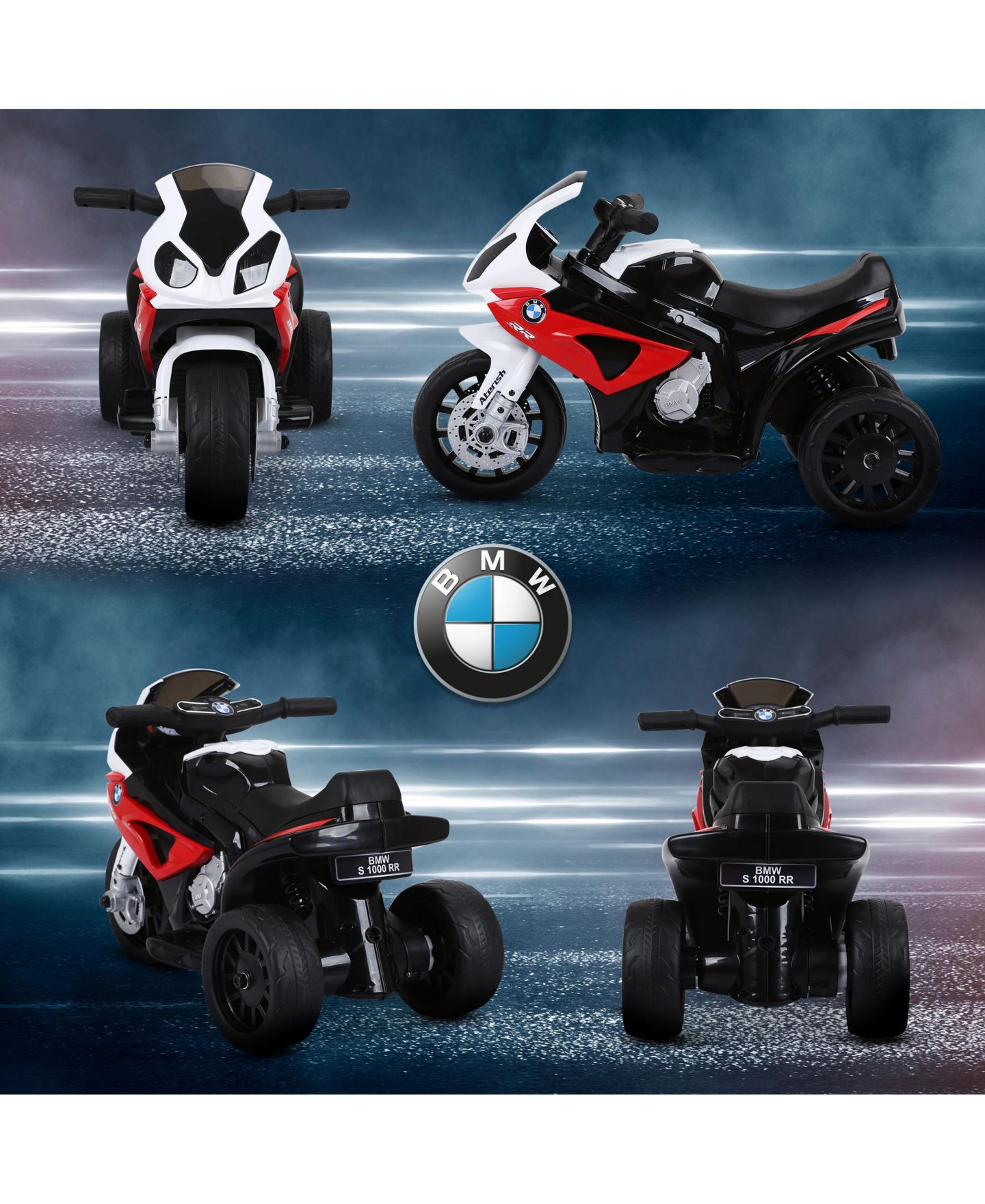 Детская игрушка Aosom 6V Licensed BMW S1000RR Ride-On Motorcycle with Headlights and Music, Ages 1+ — фото 7