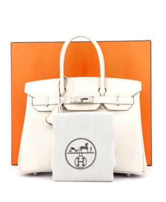 Pre-Owned Hermes Birkin 30 Handbag Light Epsom with Palladium Hardware