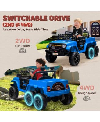 12V Kids Electric Car w/ 2WD/4WD Switch, Remote Control, Camouflage
