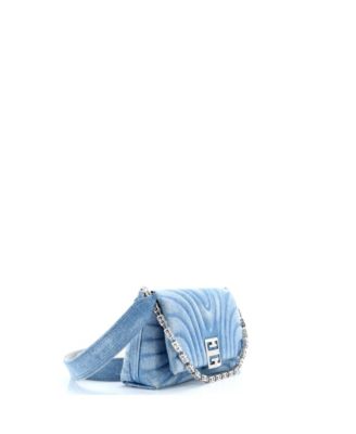 Small 4G Soft Flap Bag Quilted Denim