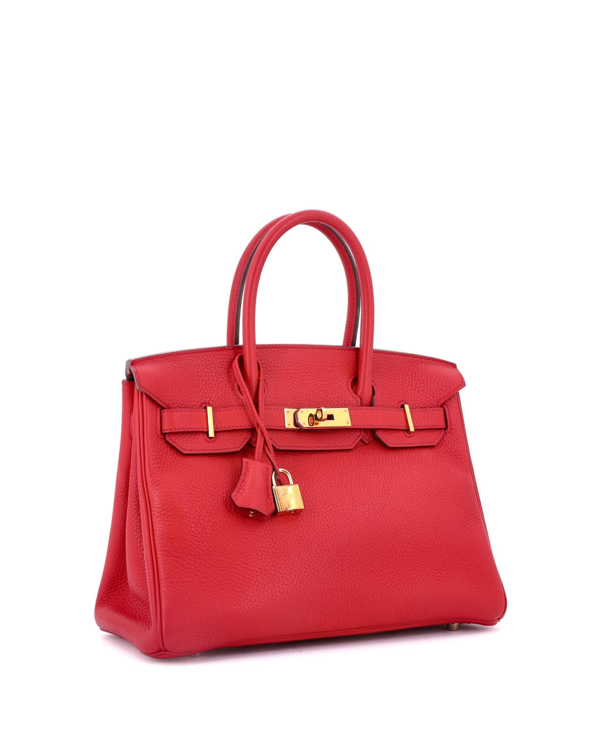 Pre-Owned Hermes Birkin 30 Handbag Red Togo with Gold Hardware