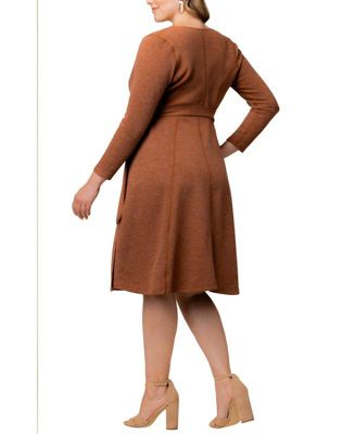 Women's Plus Size London Sweater Knit Wrap Dress