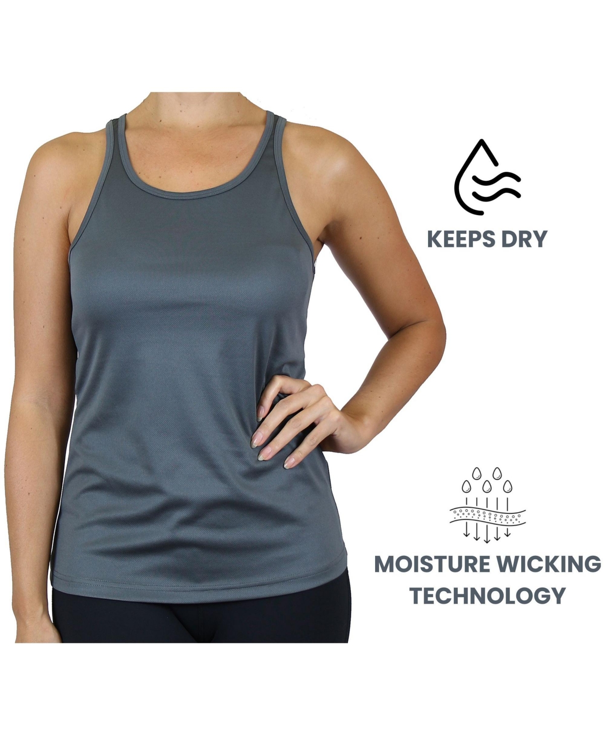 Galaxy By Harvic Women's Moisture Wicking Racerback Tanks