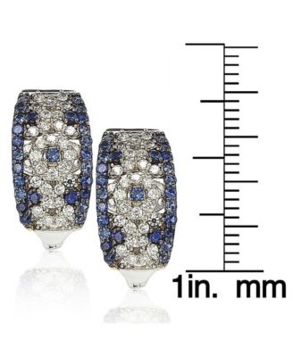 Suzy Levian Sterling Silver Sapphire Abstract Earrings