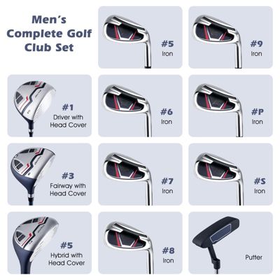 11-Piece Complete Golf Club Package Set - Blue