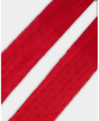 Girl Knit Tights Red with Tone-On-Tone Star Pattern - Toddler|Child