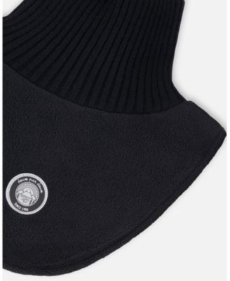 Kids Unisex Polar Fleece and Knit Neckwarmer Black - Toddler|Child