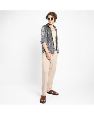 Men's Solid Velvet Shirt