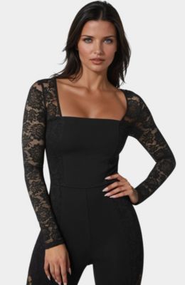 Women's Lace Combo Cat Suit