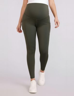 Women's Over the Belly Side Pocket Active Maternity Leggings - Motherhood Maternity