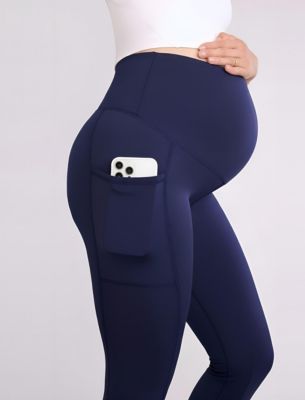 Women's Over the Belly Side Pocket Active Maternity Leggings - Motherhood Maternity