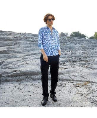 Men's Contrast Graffiti Shirt