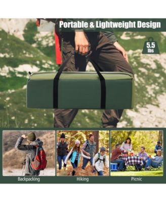 2-Person Camping Tent with Removable Rain Fly and Double-Layer Door - Green