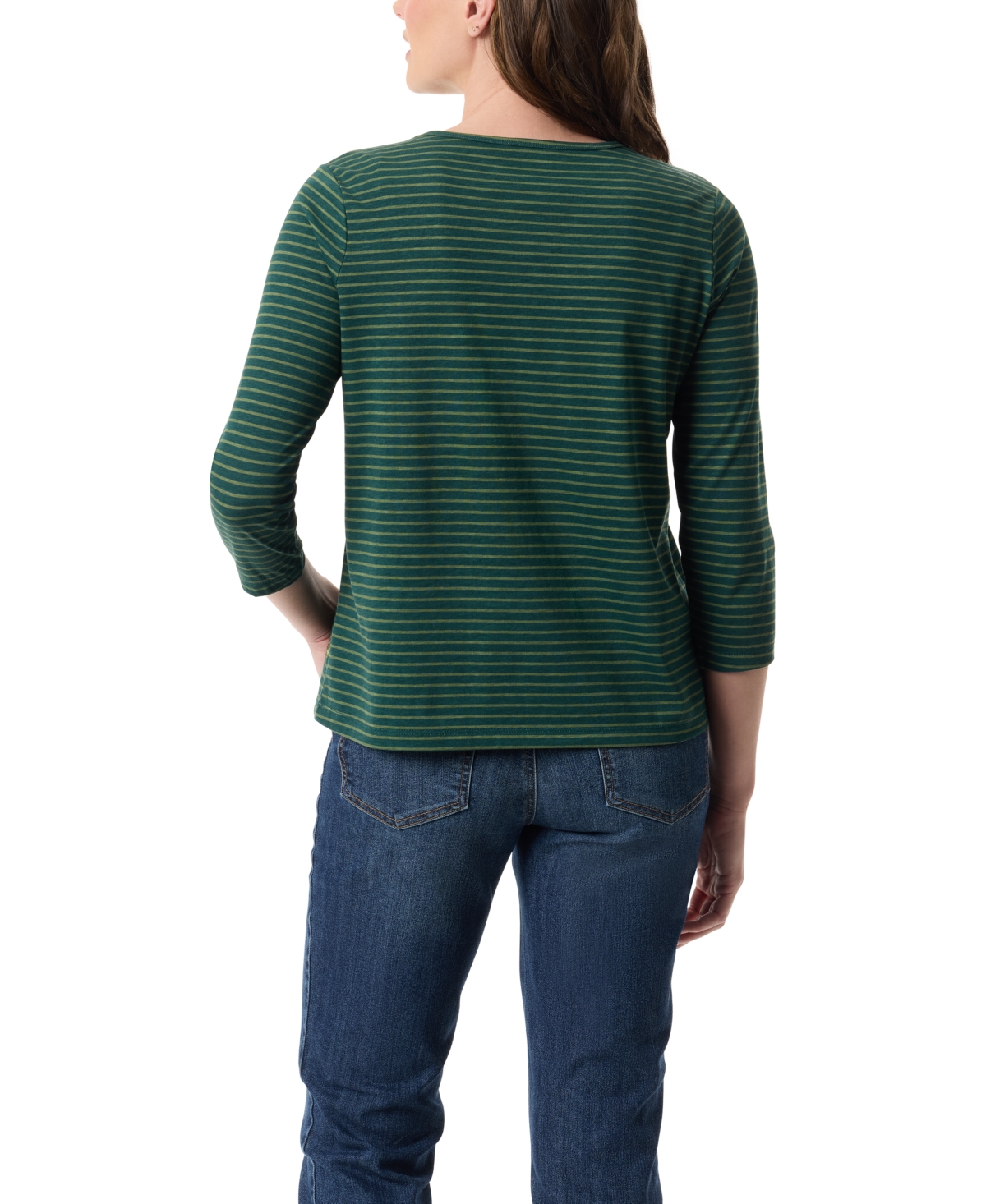 Gloria Vanderbilt Women's Amanda 3/4-sleeve Knit Top In Green