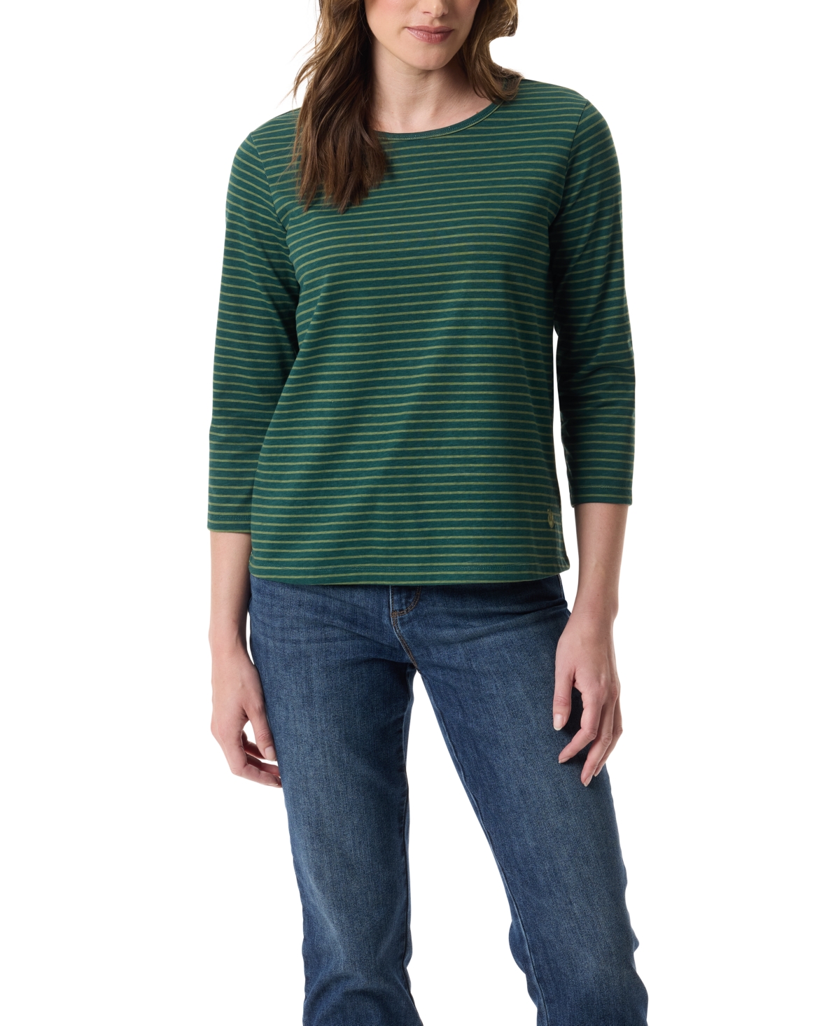 Gloria Vanderbilt Women's Amanda 3/4-sleeve Knit Top In Green