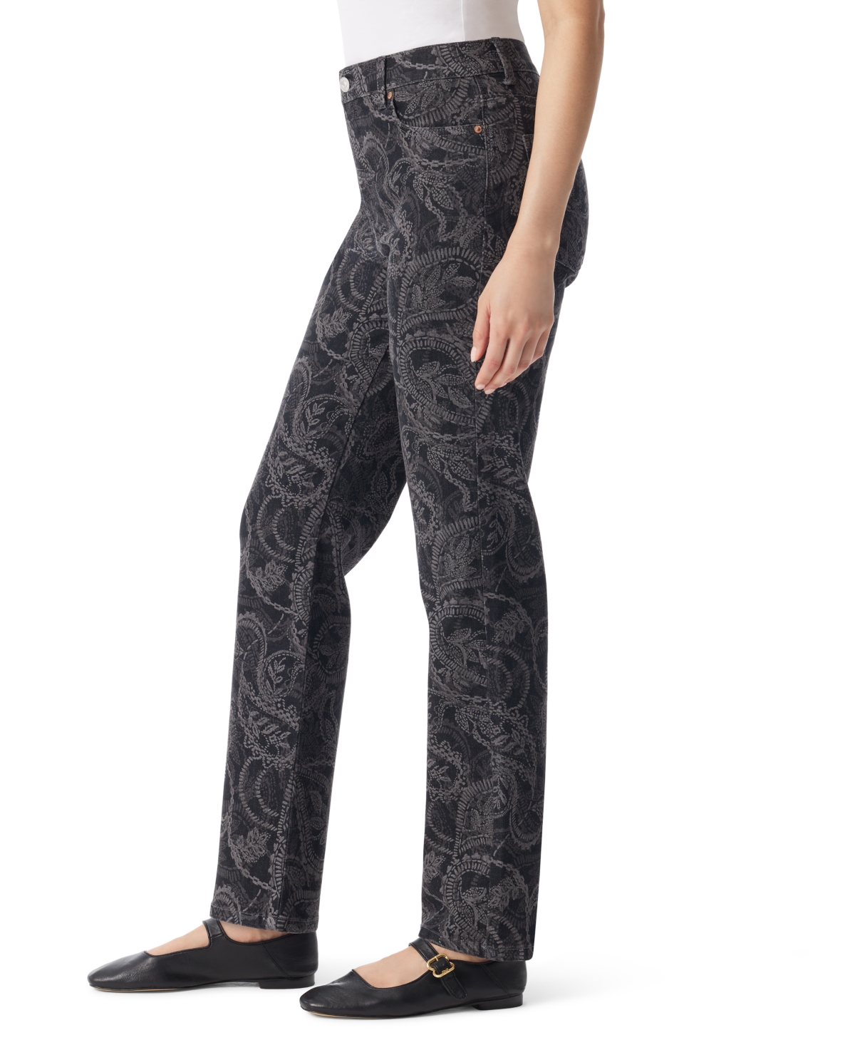 Gloria Vanderbilt Women's Amanda High Rise Straight Jeans In Black