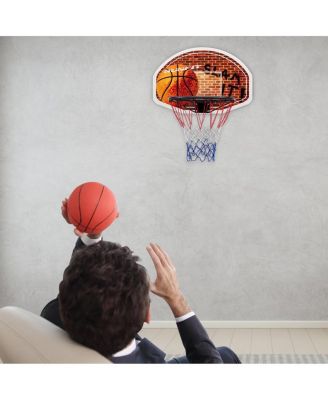 Wall Mounted Fan Backboard with Basketball Hoop and 2 Nets for Indoor/Outdoor Play