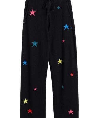 Women's Wool Cashmere Star Wide-Leg Track Pants